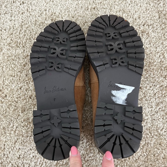 Sam Edelman Suede Leather Lug Sole Chunky Heel Taelor Loafers - Picture 6 of 6